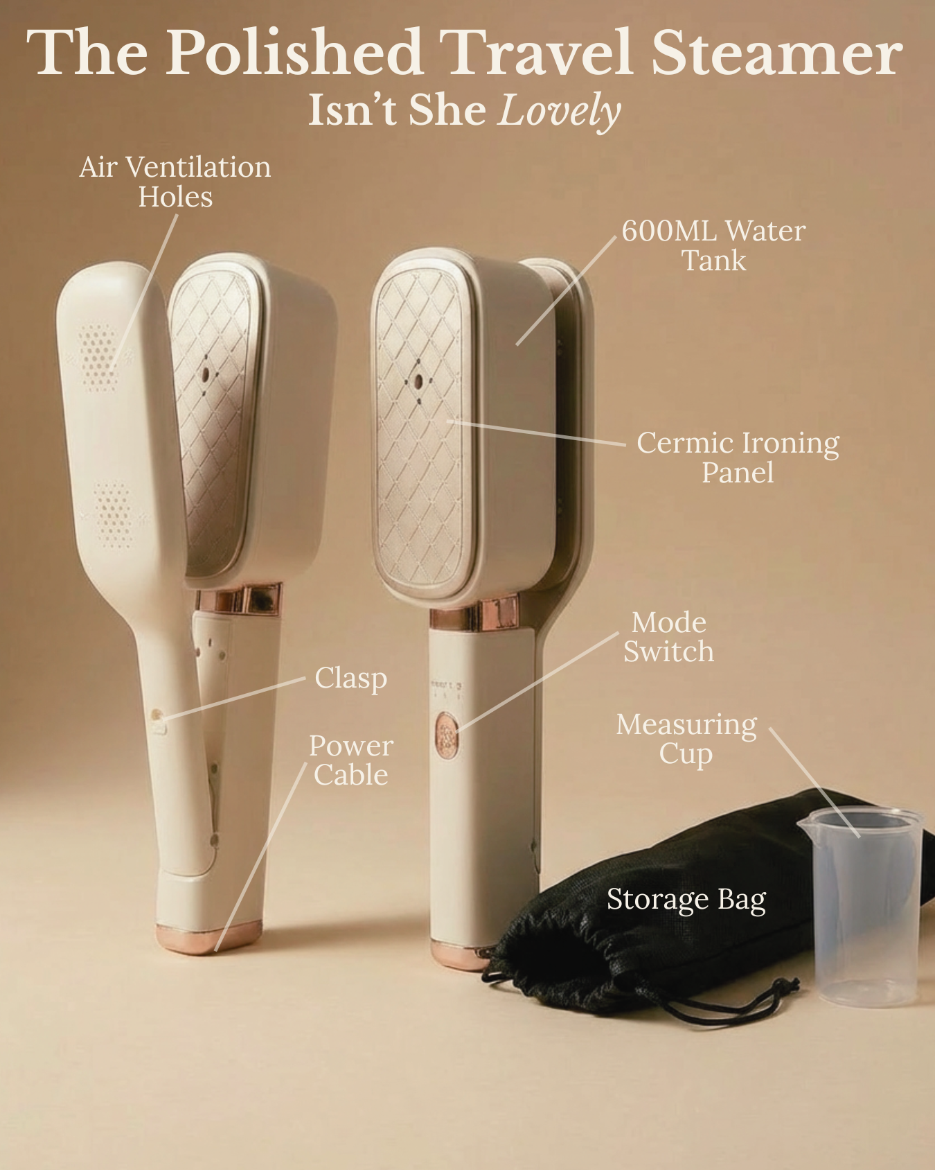 The Vaycay 3 in 1 Travel Steamer