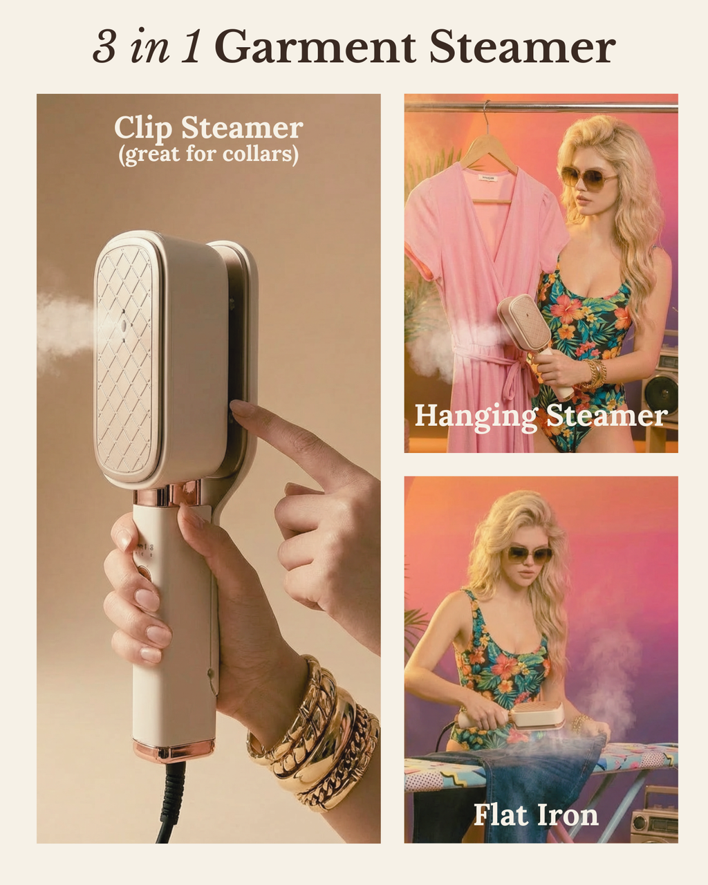 The Vaycay 3 in 1 Travel Steamer