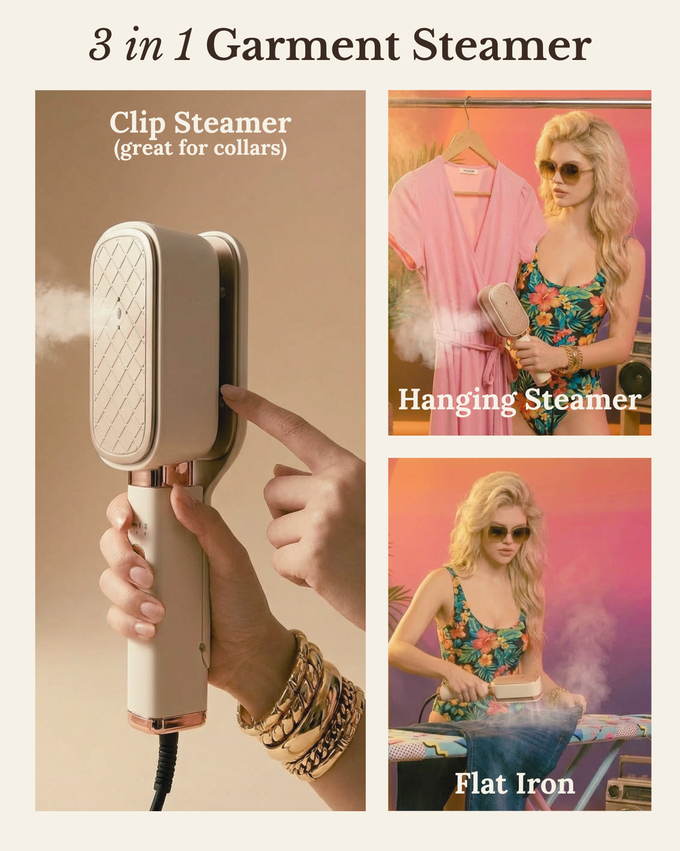 The Vaycay 3 in 1 Travel Steamer